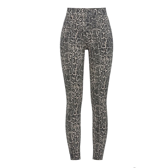 SPANX Jean-Ish Ankle Leggings Taupe Snake Print - Picture 4 of 11